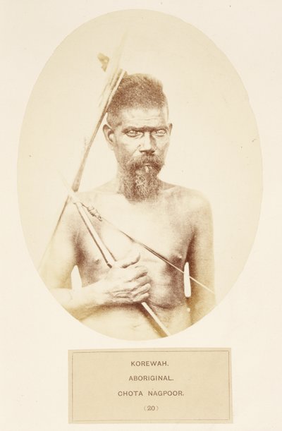 Korewah, Aboriginal, Chota Nagpoor, from The People of India, by J. Forbes Watson, published 1868 by English Photographer